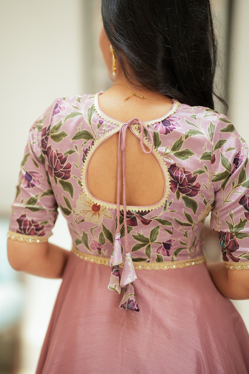 Chandrika Mauve Floral Layered Anarkali