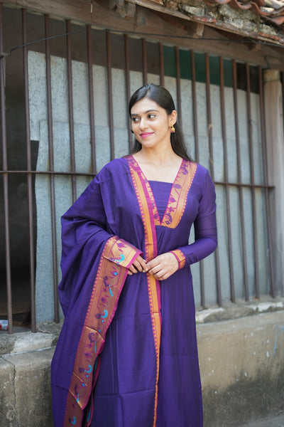 Brindha purple kurta set