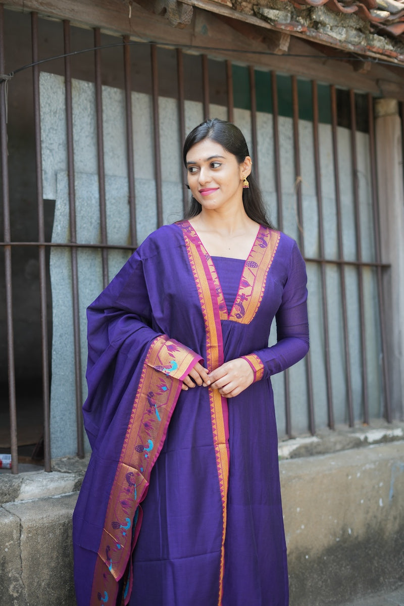 Brindha purple kurta set