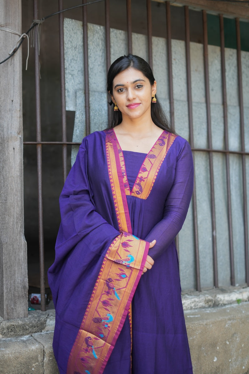 Brindha purple kurta set