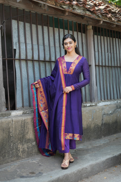Brindha purple kurta set
