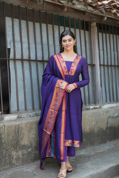 Brindha purple kurta set