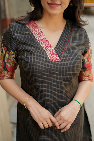 Ganga Black Kurta Set