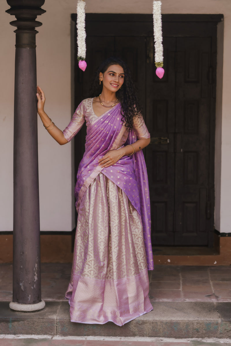 EXP - Insya Lilac Banaras Halfsaree