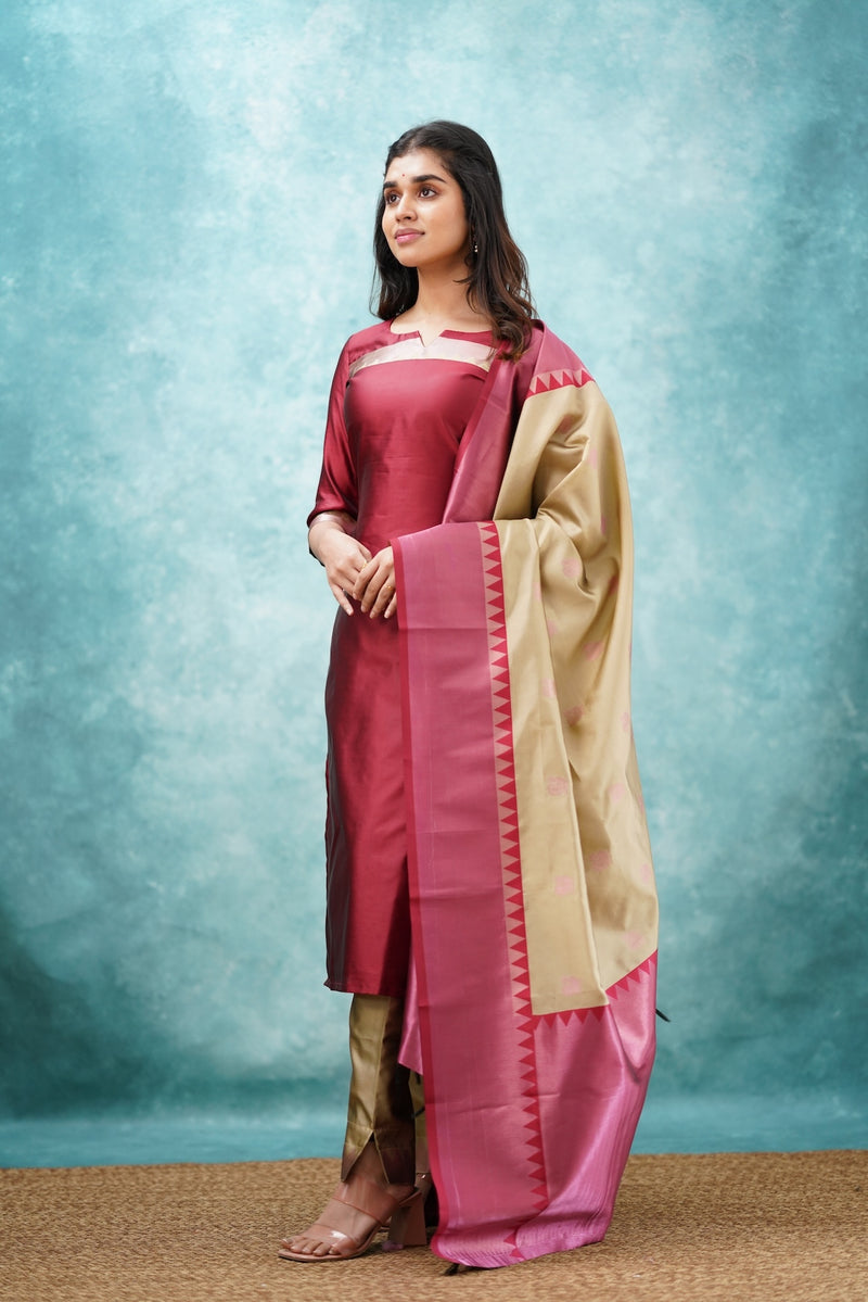 EXP - Aditi - Maroon & Beige