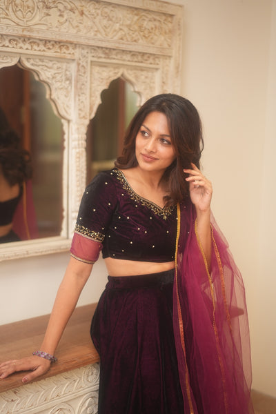 AALYA Velvet Lehenga