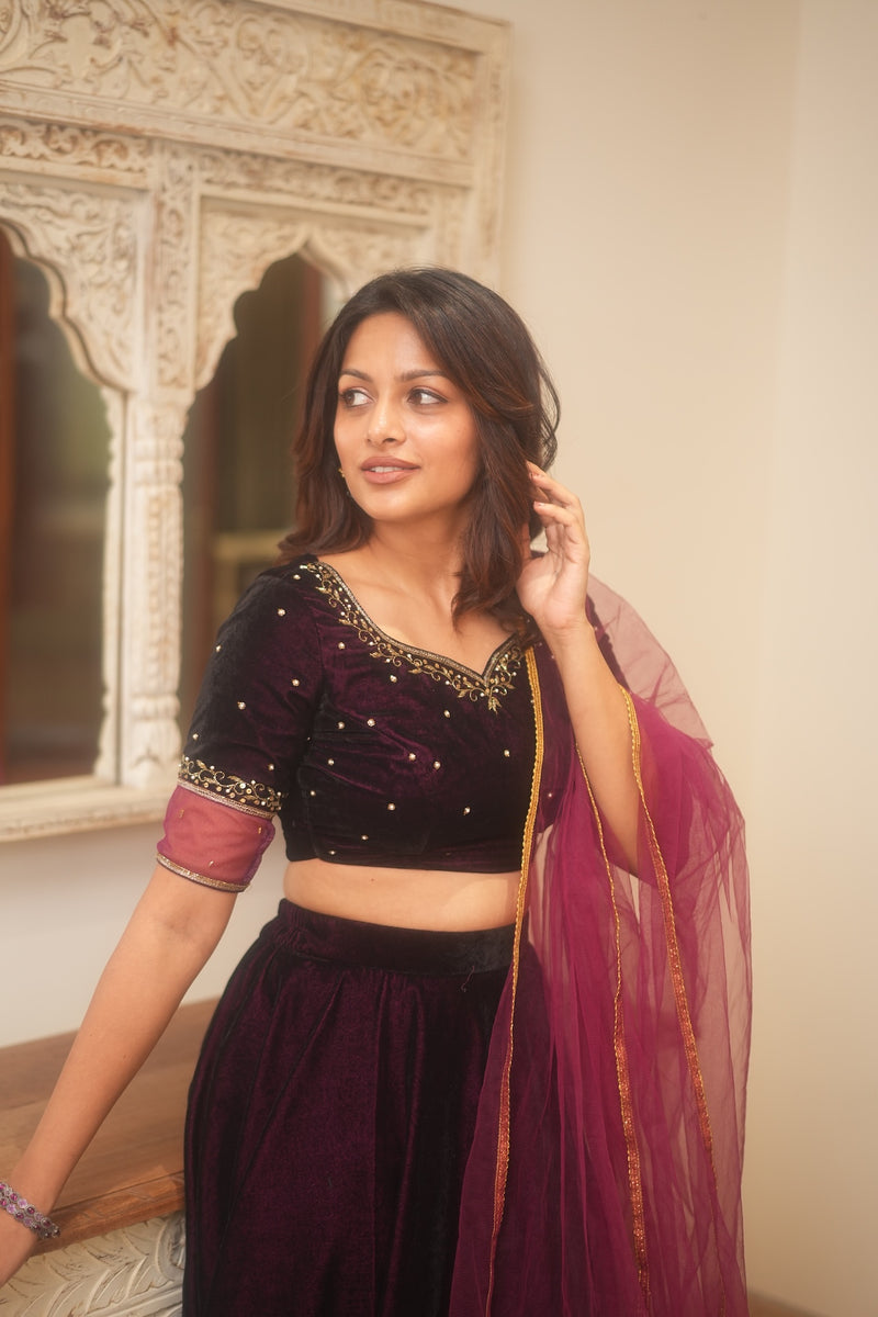 AALYA Velvet Lehenga