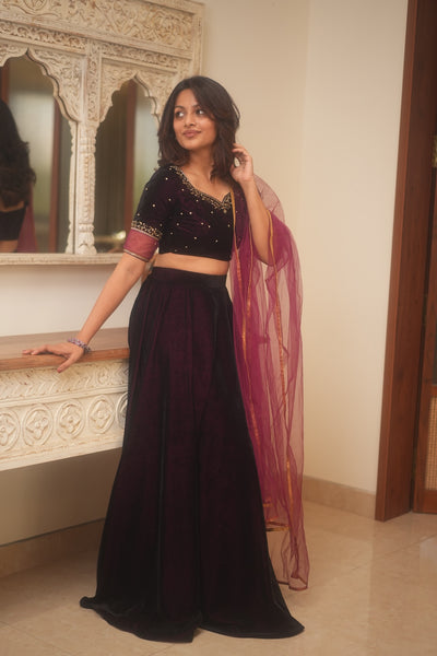 AALYA Velvet Lehenga