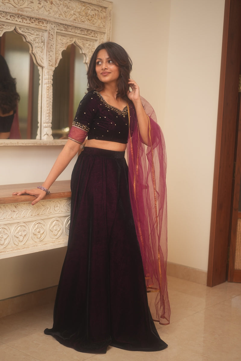 AALYA Velvet Lehenga