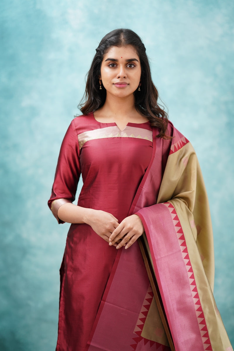 EXP - Aditi - Maroon & Beige