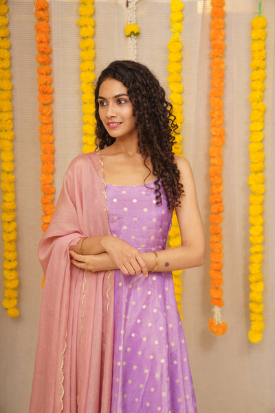 Maanvi Violet with Peach Co-Ord Set