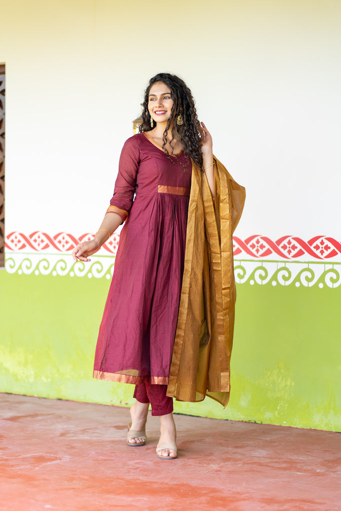 Shanmathi Maroon & Mustard