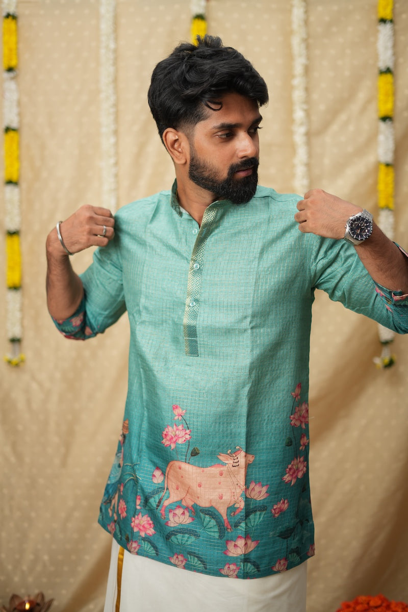 Nedunchezhian Blue Shirt