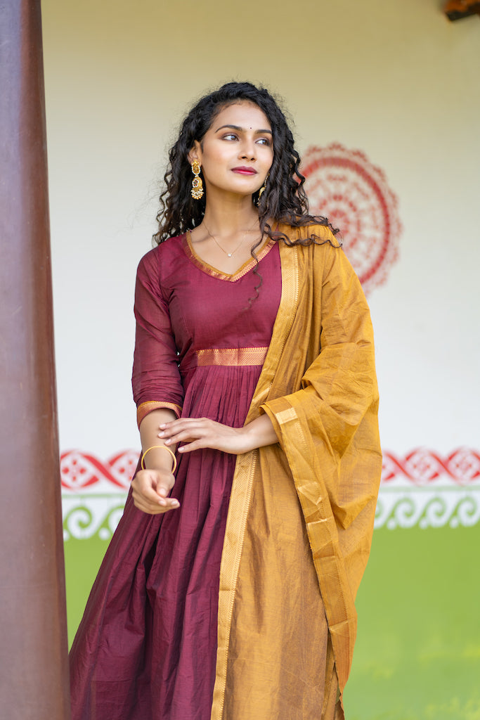 Shanmathi Maroon & Mustard