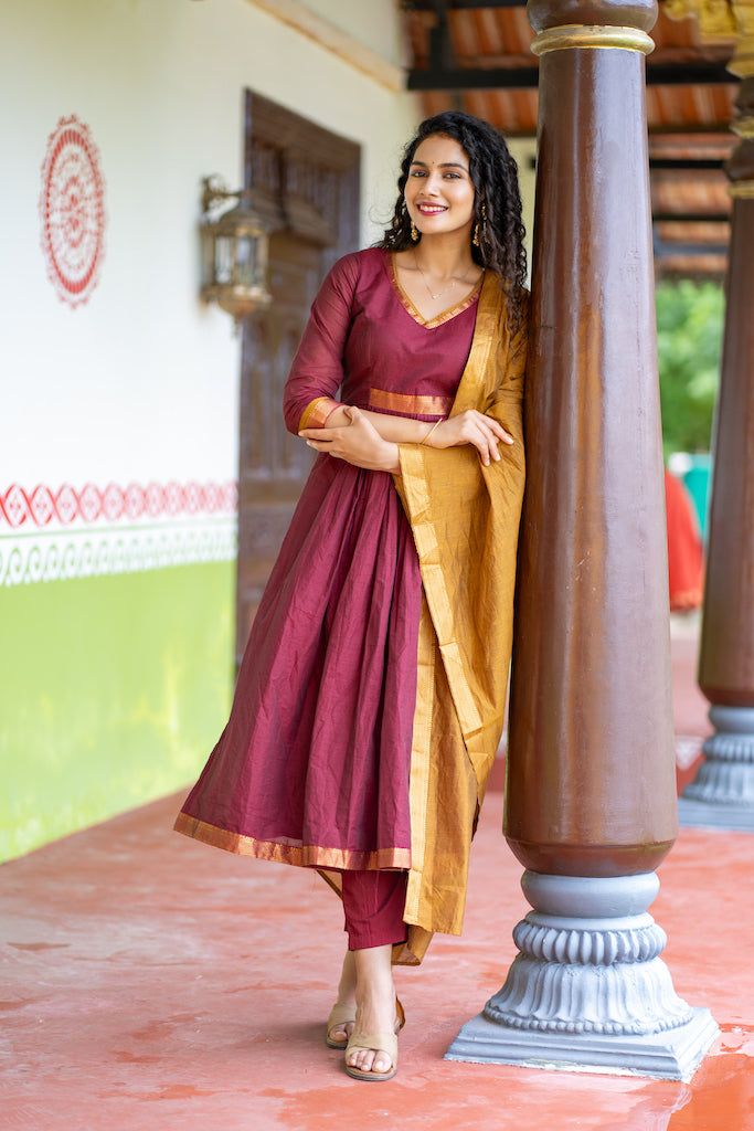 Shanmathi Maroon & Mustard