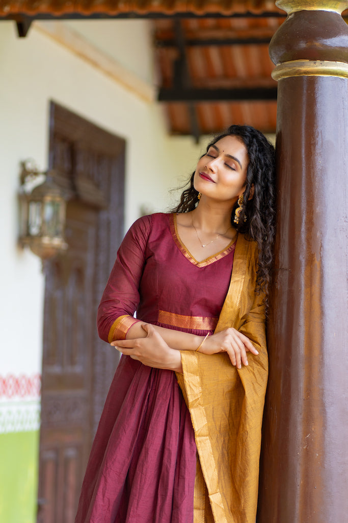 Shanmathi Maroon & Mustard