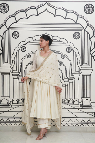 Afsana Ivory Anarkali Set