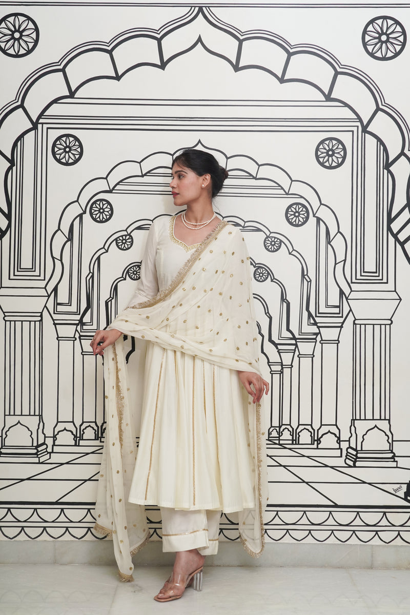 Afsana Ivory Anarkali Set