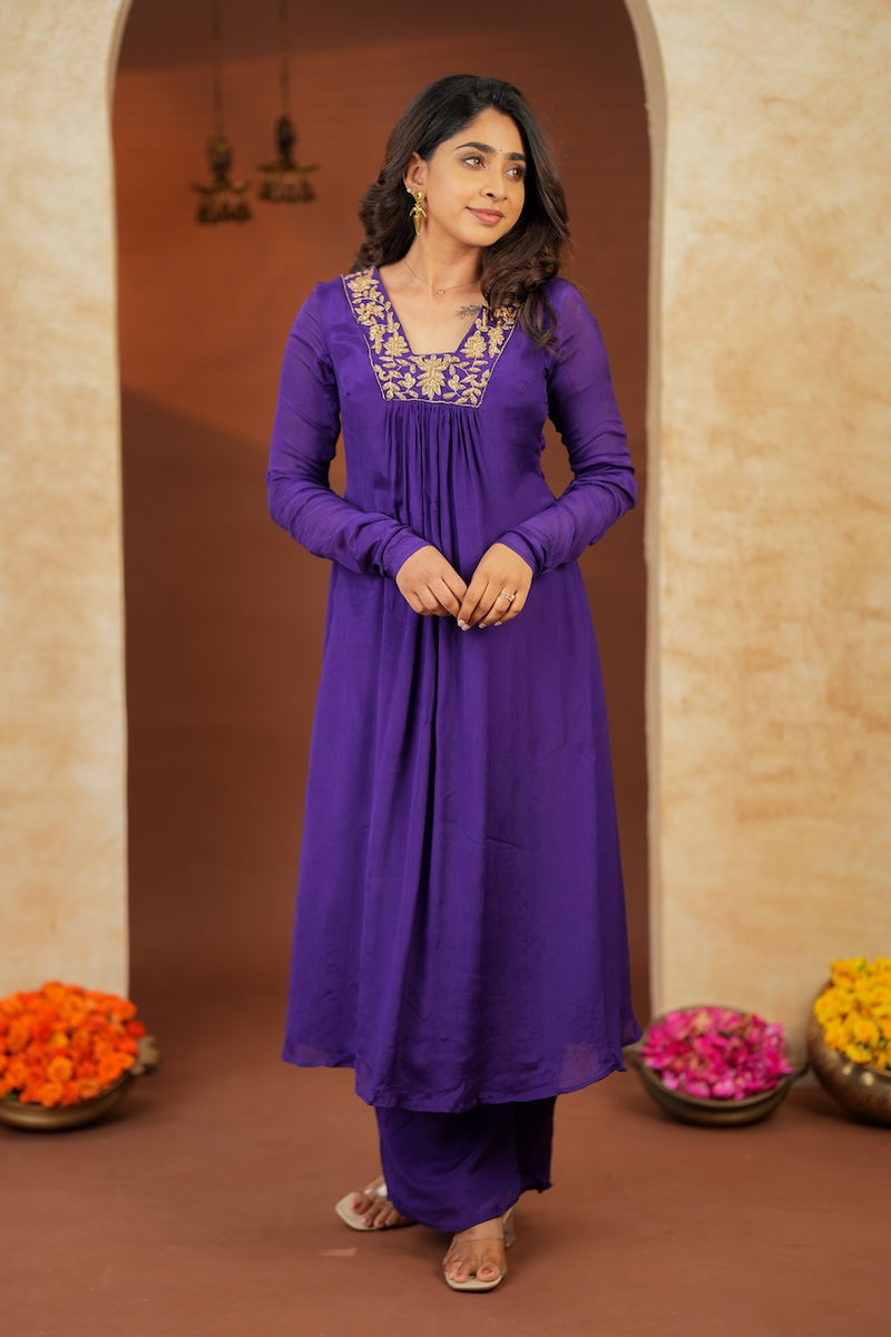 Kiara Purple Kurta Set