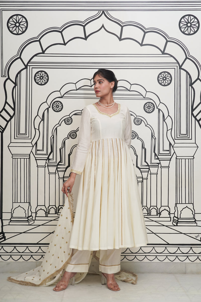Afsana Ivory Anarkali Set