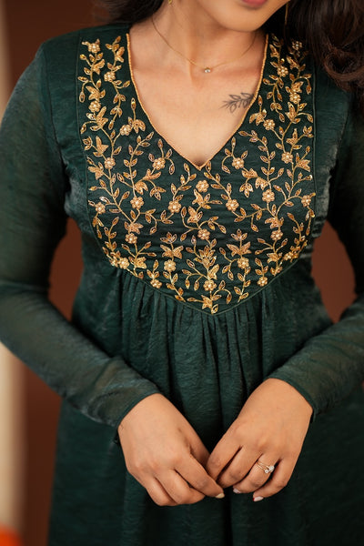 Upasanna Bottle Green Kurta Set