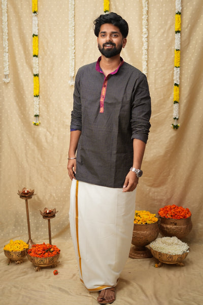 Senthanamuthan Navy Shirt