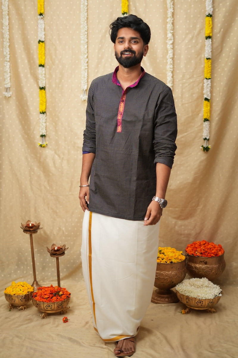 Senthanamuthan Navy Shirt