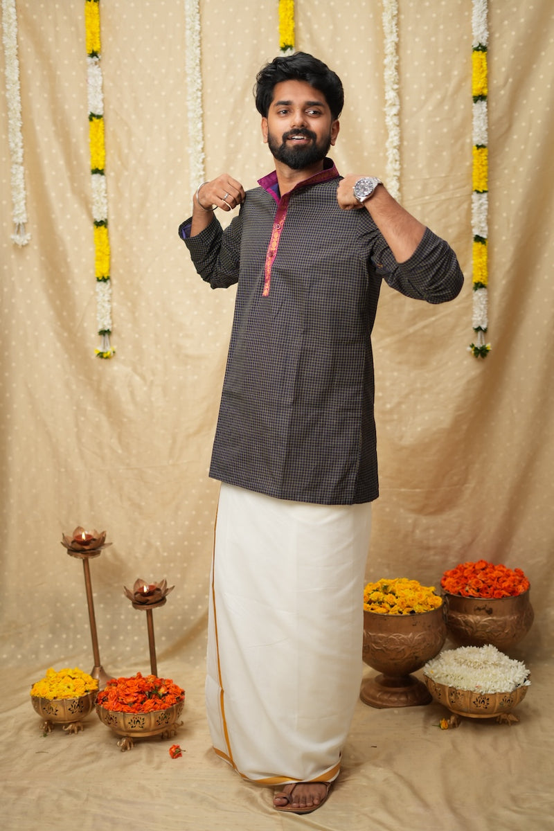 Senthanamuthan Navy Shirt