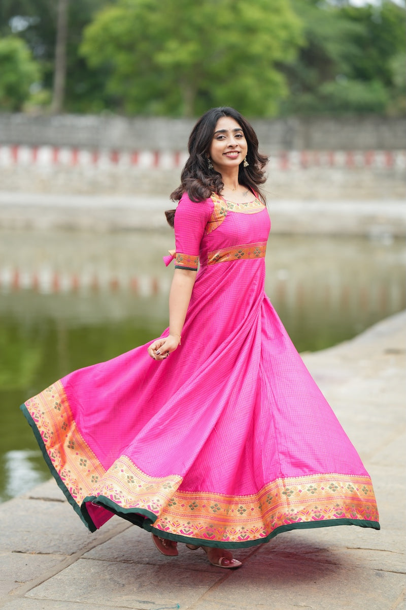 Vaishali pink maxi Dress