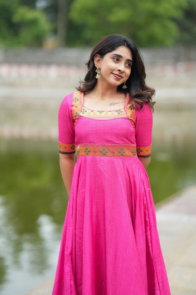 Vaishali pink maxi Dress