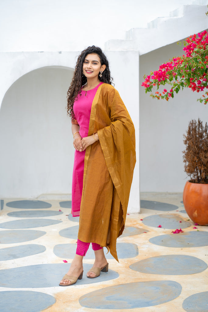 Pramojitha Pink & Mustard