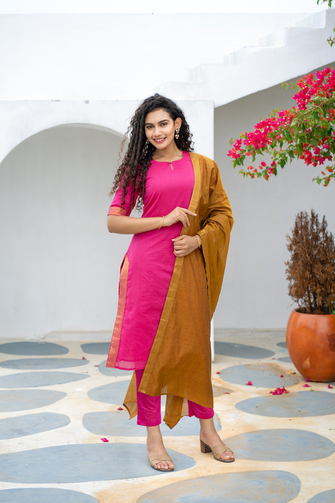 Pramojitha Pink & Mustard