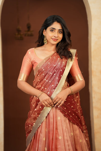 Gargi Peach Half Saree