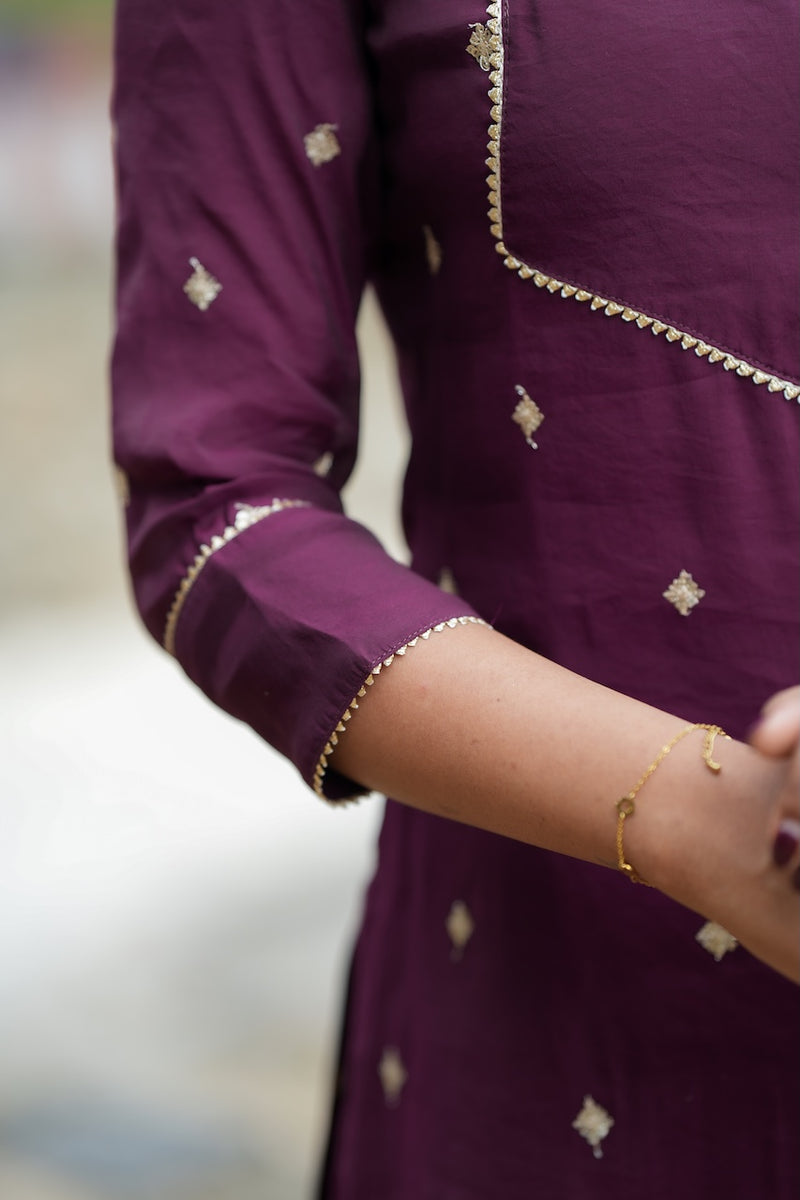 Meera Wine Kurti Set