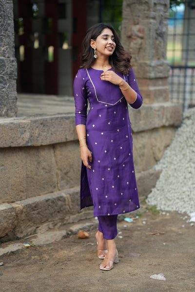Meera Violet Kurti Set