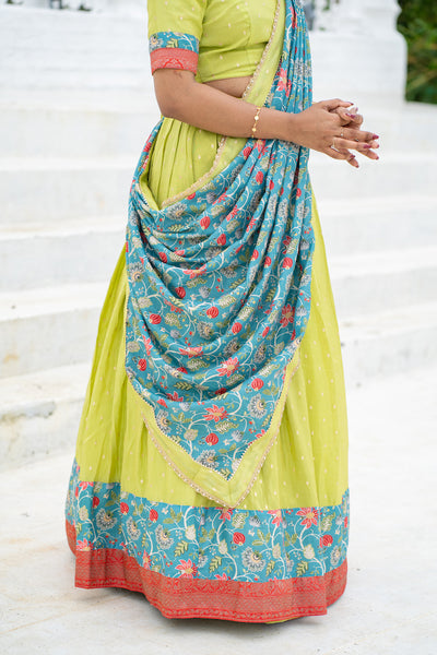 Roopa Green Half Saree