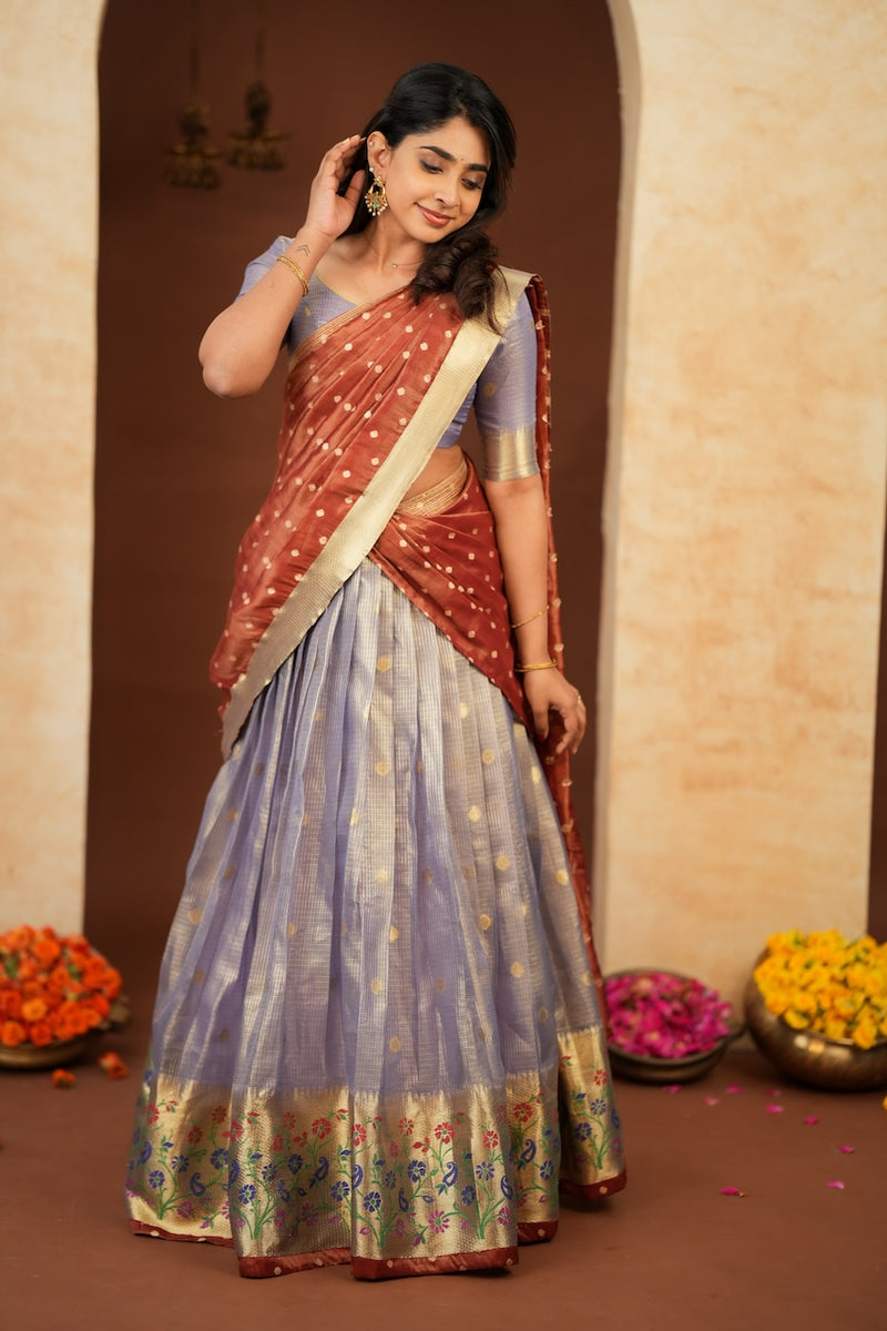 Gargi Lavender Half Saree