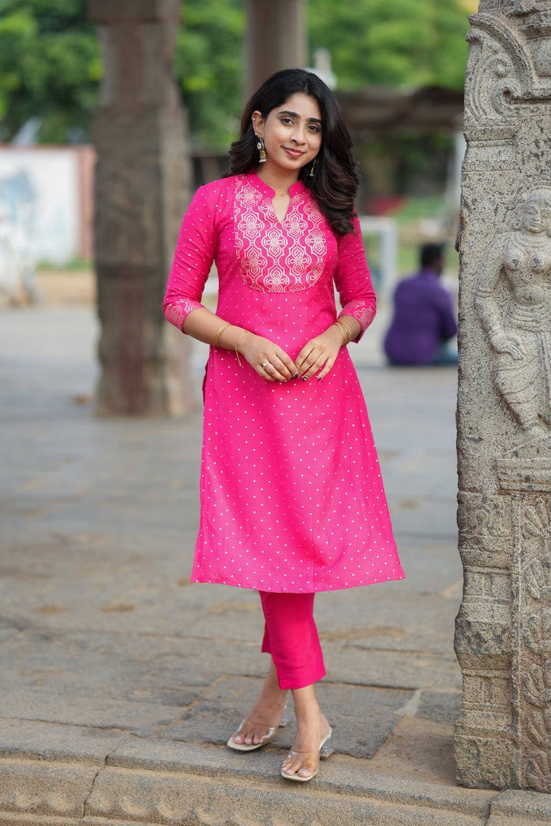 Pravya Pink Kurti Set