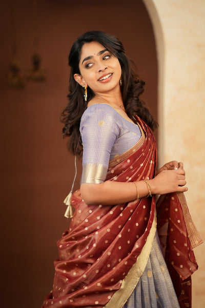 Gargi Lavender Half Saree