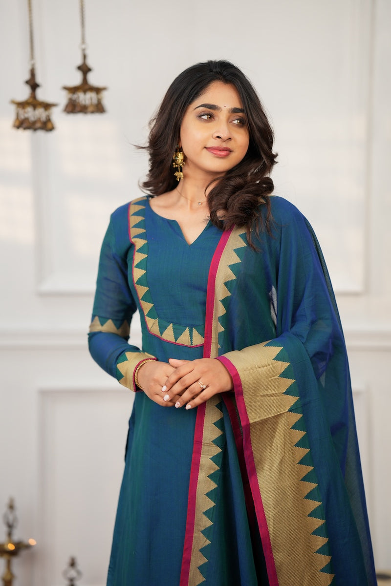 Gautami Teal Kurti Set