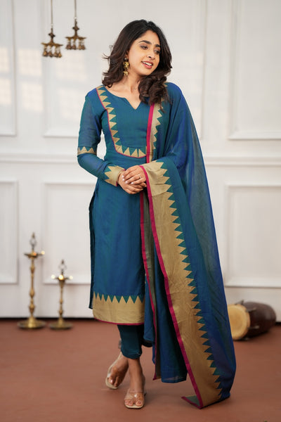 Gautami Teal Kurti Set