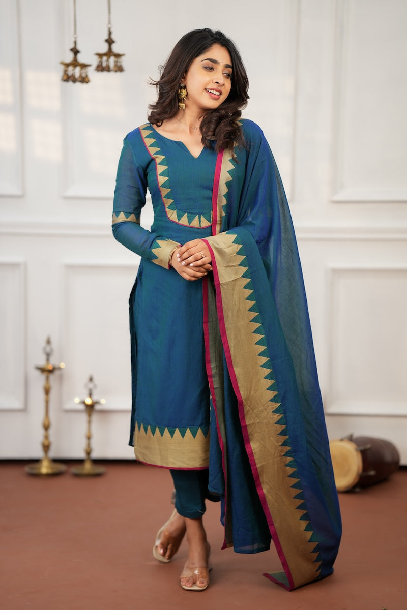 Gautami Teal Kurti Set