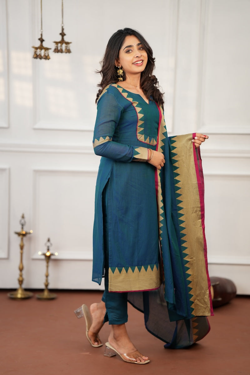 Gautami Teal Kurti Set