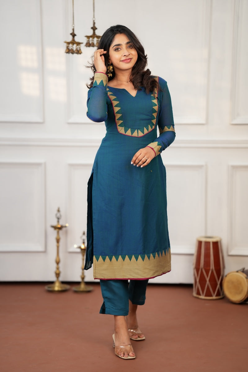 Gautami Teal Kurti Set