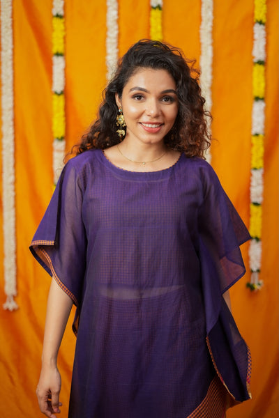 Vritika Purple & Madras Checks Co-ord Set