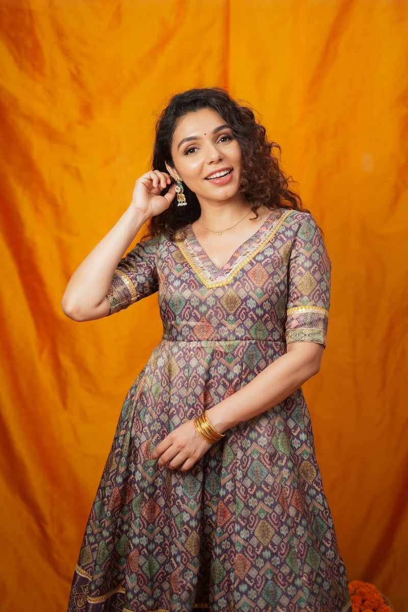 Nivriti Woven Multi-Coloured Anarkali Kurta Set
