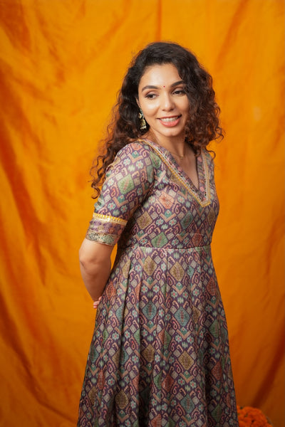 Nivriti Woven Multi-Coloured Anarkali Kurta Set