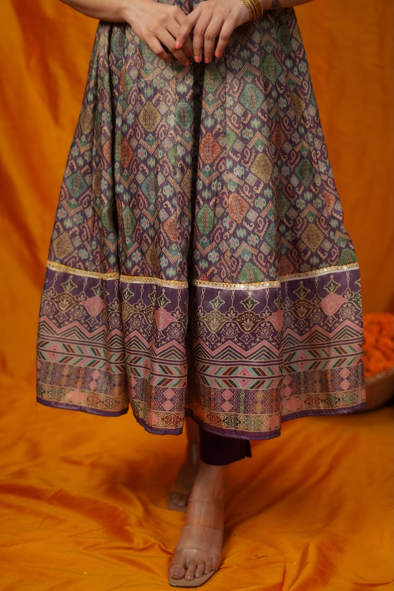 Nivriti Woven Multi-Coloured Anarkali Kurta Set