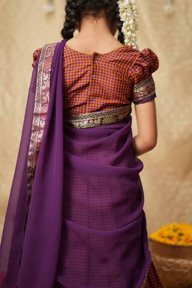 Pallavi checks Half Saree Mini (Set of 3)