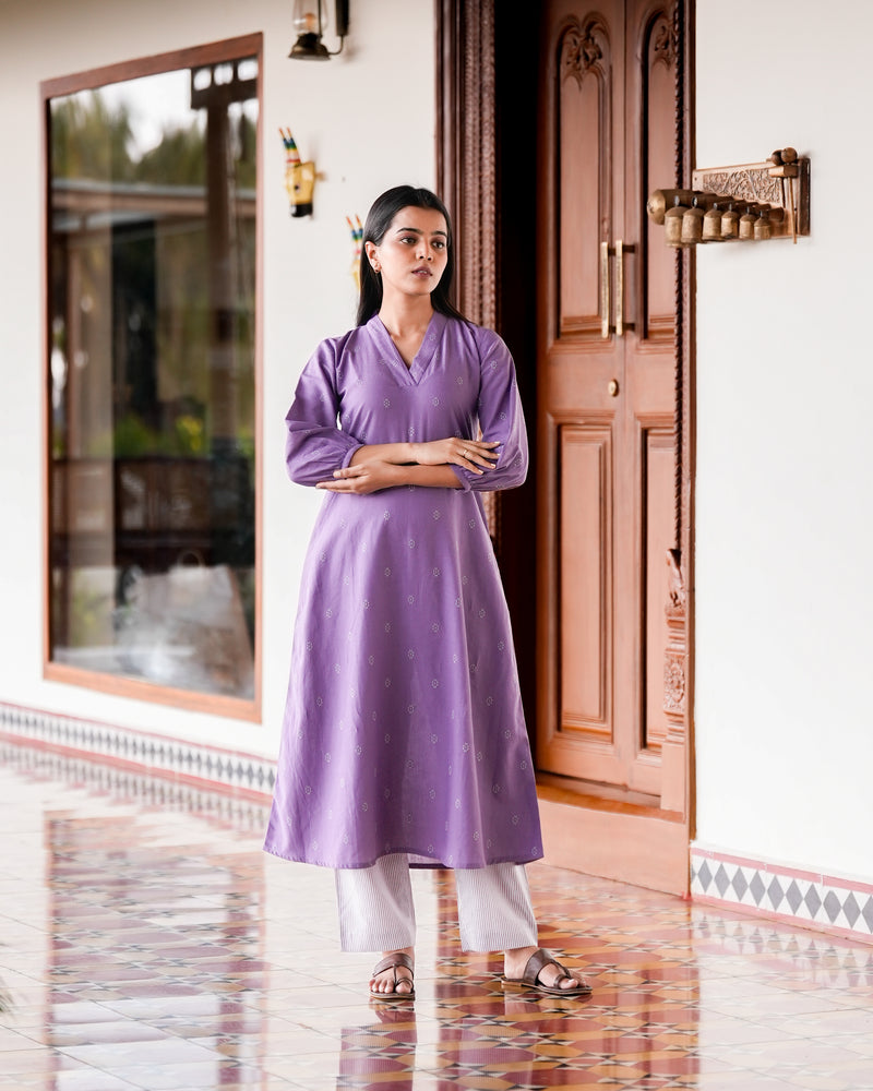 Brinjal Purple Kurta Set